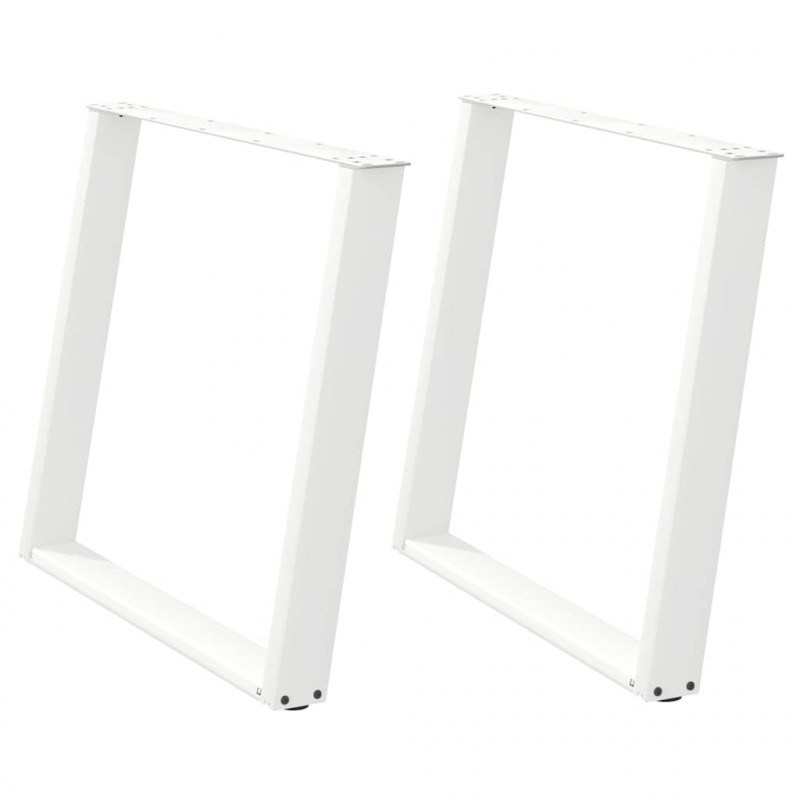 Nogi do stołu jadalnego w kształcie litery U 2 szt. Białe 100x(72-73) cm Stal