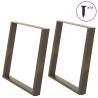 Nogi do stołu jadalnego w kształcie litery U 2 szt. Naturalna stal 100x(72-73) cm Stal