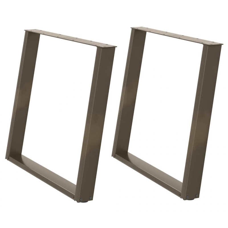 Nogi do stołu jadalnego w kształcie litery U 2 szt. Naturalna stal 100x(72-73) cm Stal