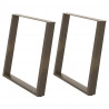Nogi do stołu jadalnego w kształcie litery U 2 szt. Naturalna stal 100x(72-73) cm Stal