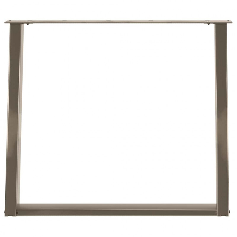 Nogi do stołu jadalnego w kształcie litery U 2 szt. Naturalna stal 100x(72-73) cm Stal