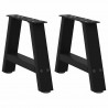 Nogi do stolika kawowego w kształcie litery A 2 szt. Czarne 30x(30-31) cm Stal