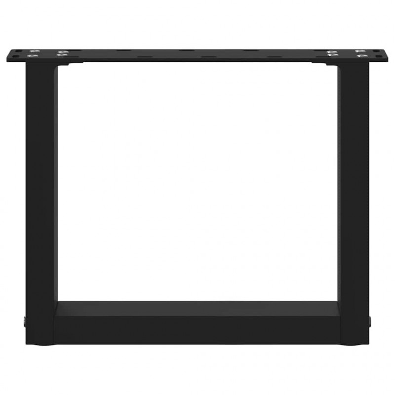 Nogi do stolika kawowego w kształcie litery U 2 szt. Czarne 30x(30-31) cm Stal