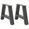 Nogi do stolika kawowego w kształcie litery A 2 szt. Antracyt 30x(30-31) cm Stal