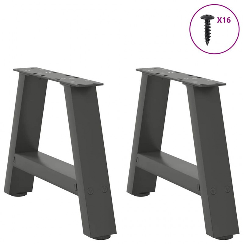 Nogi do stolika kawowego w kształcie litery A 2 szt. Antracyt 30x(30-31) cm Stal