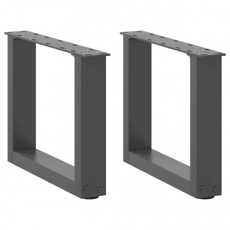 Nogi do stolika kawowego w kształcie litery U 2 szt. Antracyt 30x(30-31) cm Stal