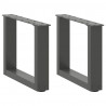 Nogi do stolika kawowego w kształcie litery U 2 szt. Antracyt 30x(30-31) cm Stal