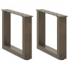 Nogi do stolika kawowego w kształcie litery U 2 szt. Naturalna stal 30x(30-31) cm Stal