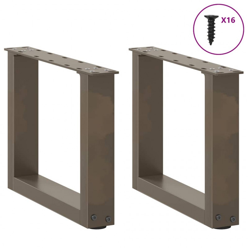 Nogi do stolika kawowego w kształcie litery U 2 szt. Naturalna stal 30x(30-31) cm Stal