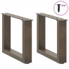 Nogi do stolika kawowego w kształcie litery U 2 szt. Naturalna stal 30x(30-31) cm Stal