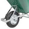 Taczka, zielona, 90 L, 150 kg, galwanizowana stal i plastik