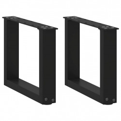 Nogi do stolika kawowego w kształcie litery U 2 szt. Czarne 40x(30-31) cm Stal