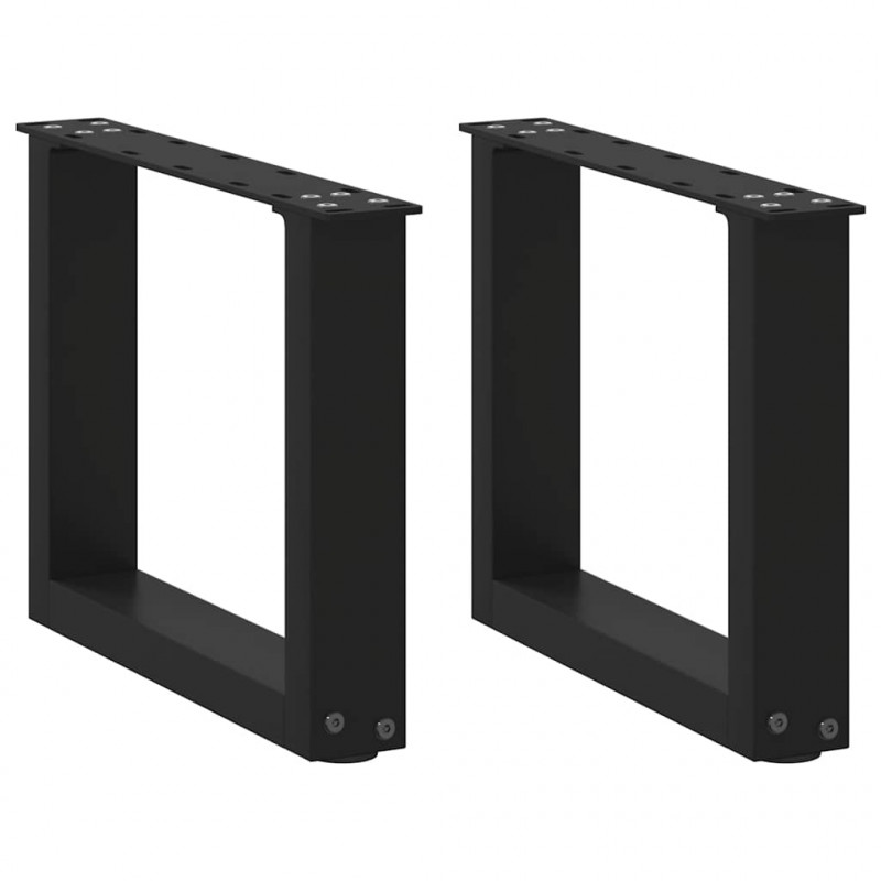Nogi do stolika kawowego w kształcie litery U 2 szt. Czarne 40x(30-31) cm Stal