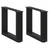 Nogi do stolika kawowego w kształcie litery U 2 szt. Czarne 40x(30-31) cm Stal