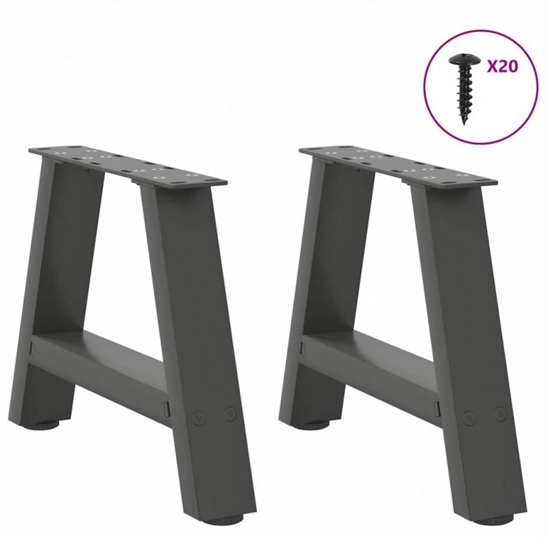 Nogi do stolika kawowego w kształcie litery A 2 szt. Antracyt 40x(30-31) cm Stal
