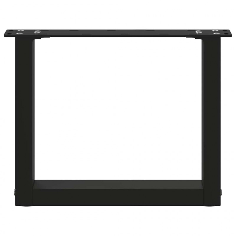 Nogi do stolika kawowego w kształcie litery U 2 szt. Czarne 40x(30-31) cm Stal