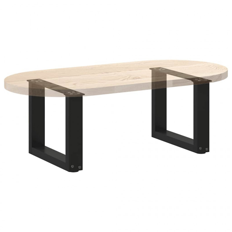 Nogi do stolika kawowego w kształcie litery U 2 szt. Czarne 40x(30-31) cm Stal