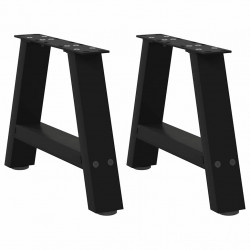 Nogi do stolika kawowego w kształcie litery A 2 szt. Czarne 50x(30-31) cm Stal