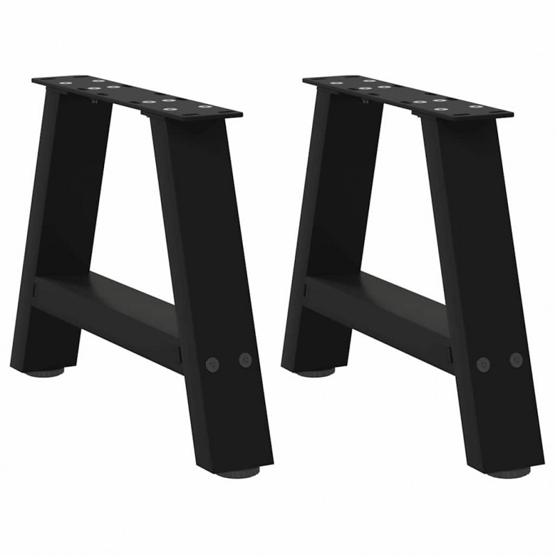 Nogi do stolika kawowego w kształcie litery A 2 szt. Czarne 50x(30-31) cm Stal