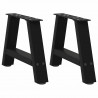 Nogi do stolika kawowego w kształcie litery A 2 szt. Czarne 50x(30-31) cm Stal