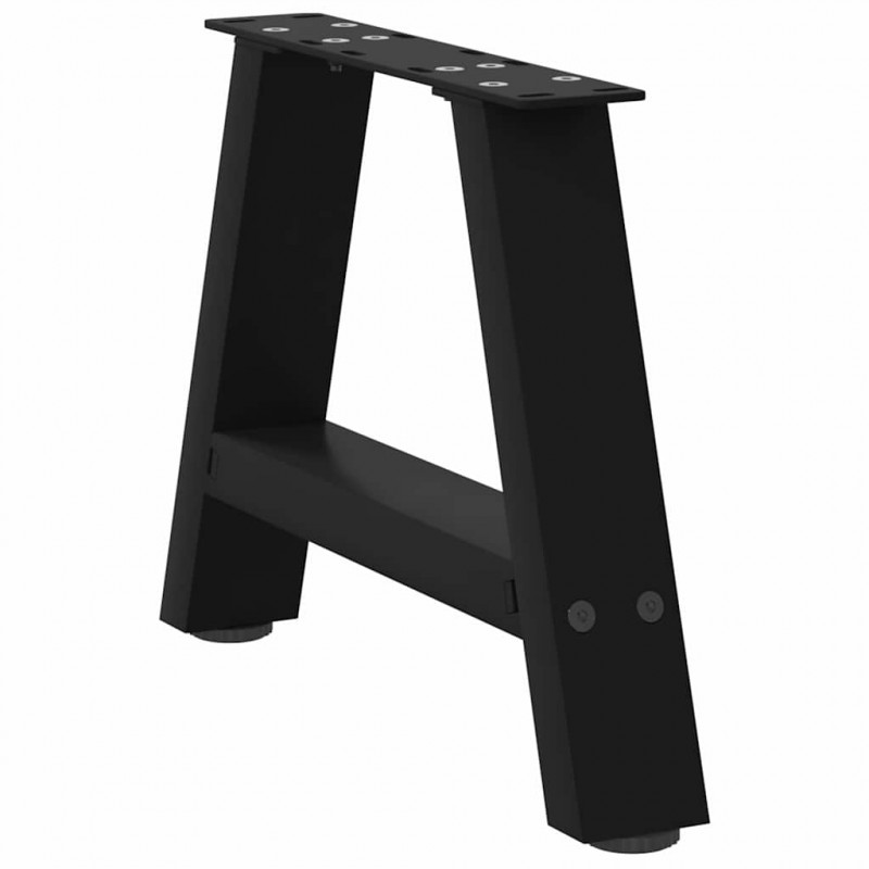 Nogi do stolika kawowego w kształcie litery A 2 szt. Czarne 50x(30-31) cm Stal