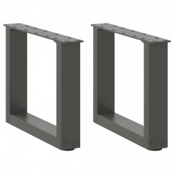 Nogi do stolika kawowego w kształcie litery U 2 szt. Antracyt 40x(30-31) cm Stal
