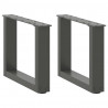 Nogi do stolika kawowego w kształcie litery U 2 szt. Antracyt 40x(30-31) cm Stal