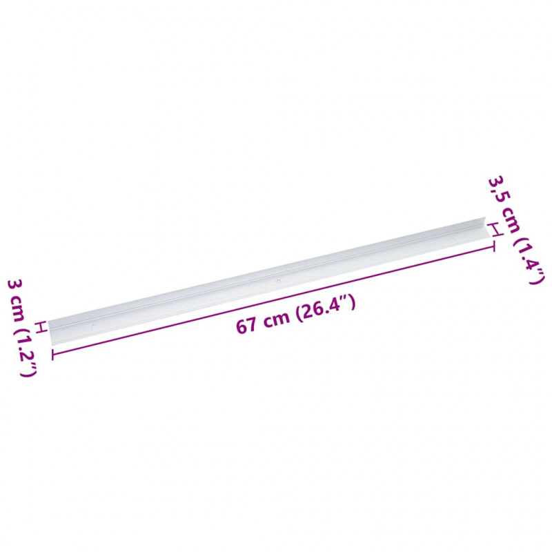 Listwy schodowe 30 pcs Srebrny 67 x 3.5 x 3 cm Aluminium