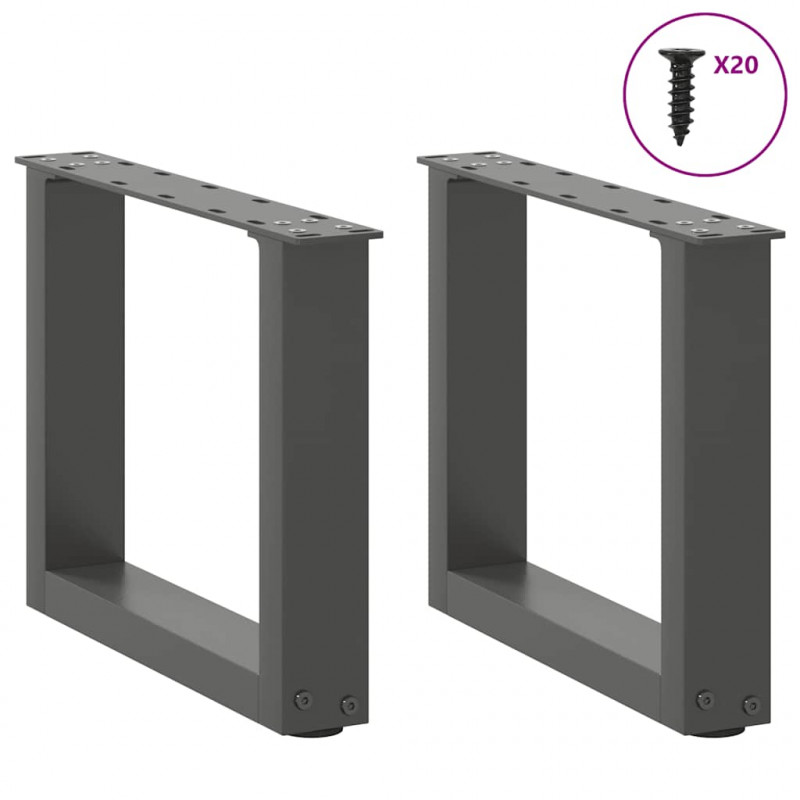 Nogi do stolika kawowego w kształcie litery U 2 szt. Antracyt 40x(30-31) cm Stal