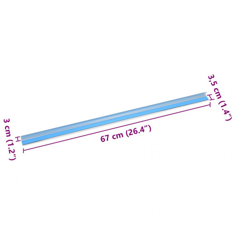 Listwy schodowe 30 pcs Srebrny 67 x 3.5 x 3 cm Aluminium