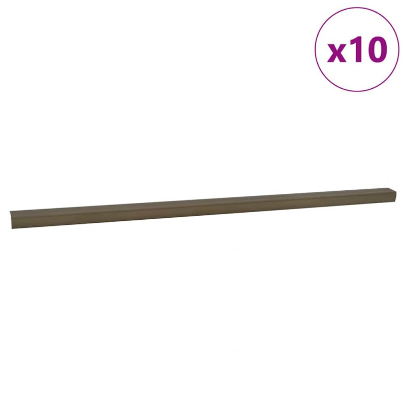 Listwy schodowe 10 pcs Brązowy 67 x 3.5 x 3 cm Aluminium