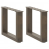 Nogi do stolika kawowego w kształcie litery U 2 szt. Naturalna stal 40x(30-31) cm Stal