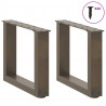 Nogi do stolika kawowego w kształcie litery U 2 szt. Naturalna stal 40x(30-31) cm Stal