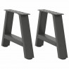 Nogi do stolika kawowego w kształcie litery A 2 szt. Antracyt 50x(30-31) cm Stal