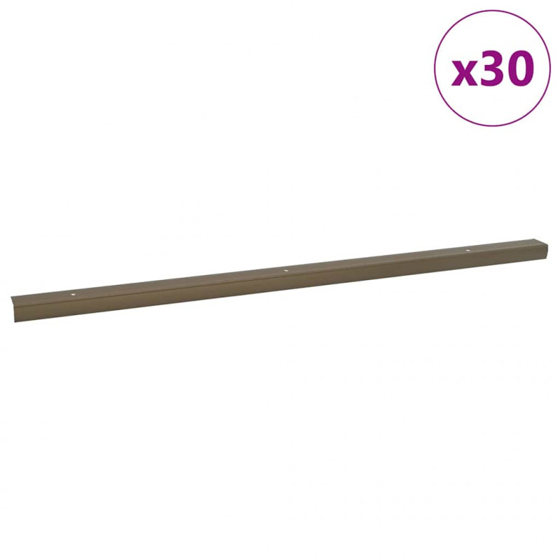 Listwy schodowe 30 pcs Brązowy 67 x 3.5 x 3 cm Aluminium