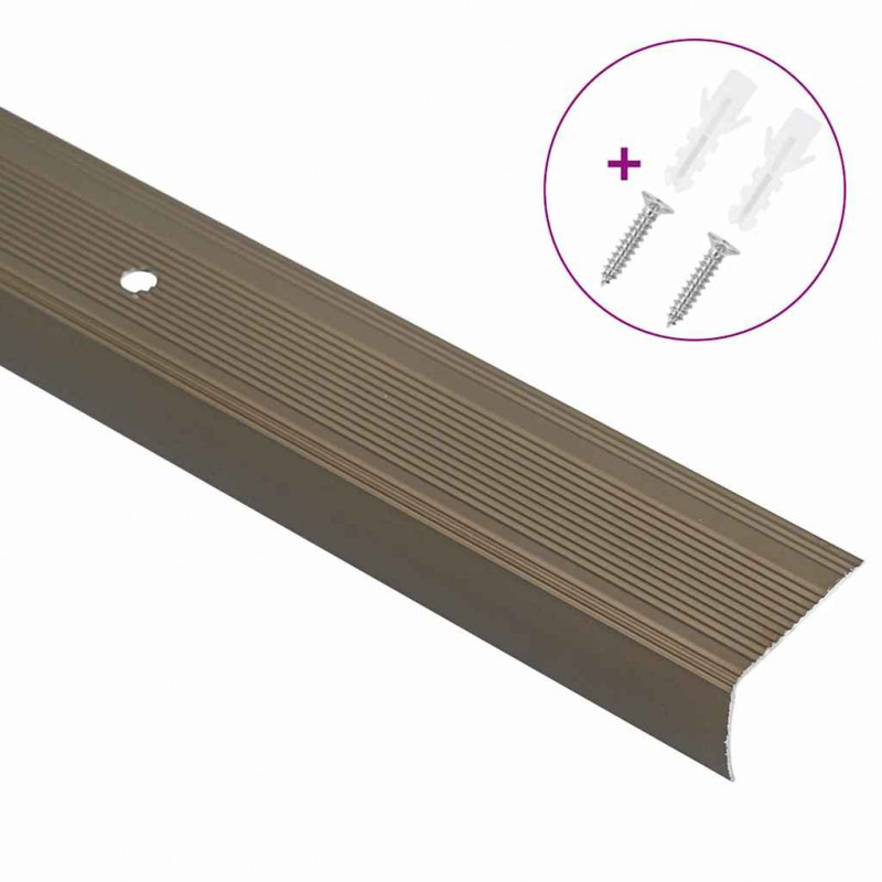 Listwy schodowe 30 pcs Brązowy 67 x 3.5 x 3 cm Aluminium