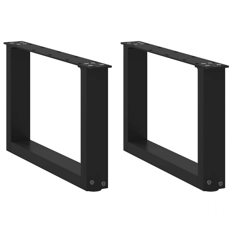 Nogi do stolika kawowego w kształcie litery U 2 szt. Czarne 50x(30-31) cm Stal