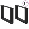 Nogi do stolika kawowego w kształcie litery U 2 szt. Czarne 50x(30-31) cm Stal