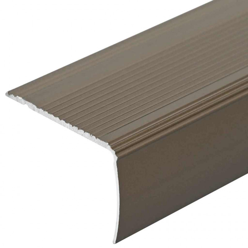 Listwy schodowe 30 pcs Brązowy 67 x 3.5 x 3 cm Aluminium