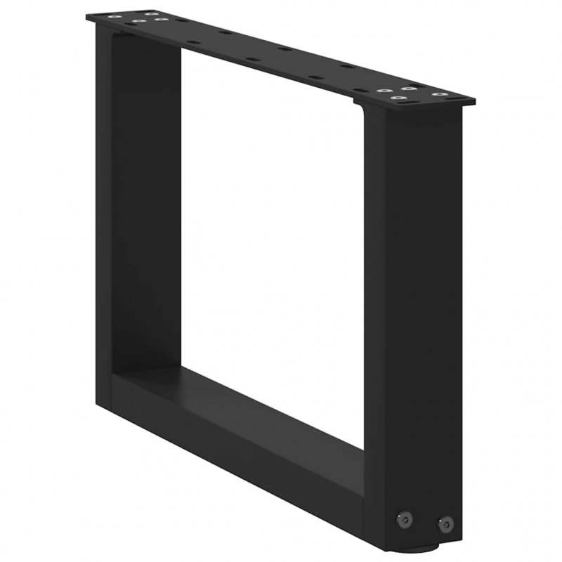 Nogi do stolika kawowego w kształcie litery U 2 szt. Czarne 50x(30-31) cm Stal