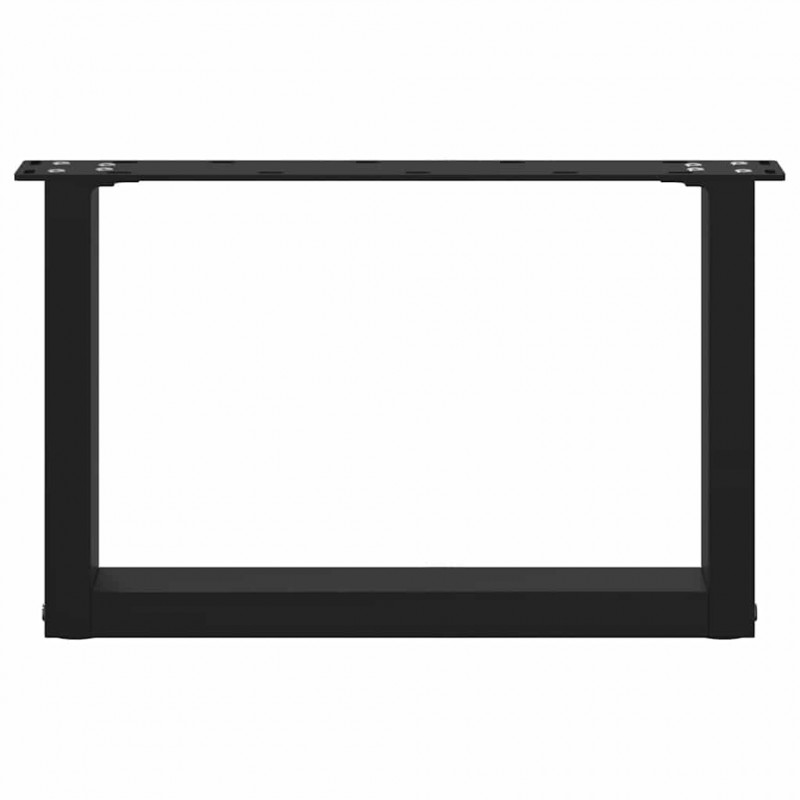 Nogi do stolika kawowego w kształcie litery U 2 szt. Czarne 50x(30-31) cm Stal