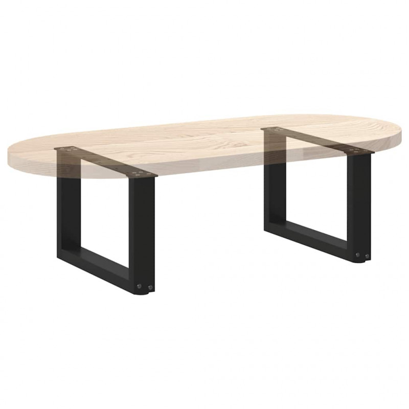Nogi do stolika kawowego w kształcie litery U 2 szt. Czarne 50x(30-31) cm Stal