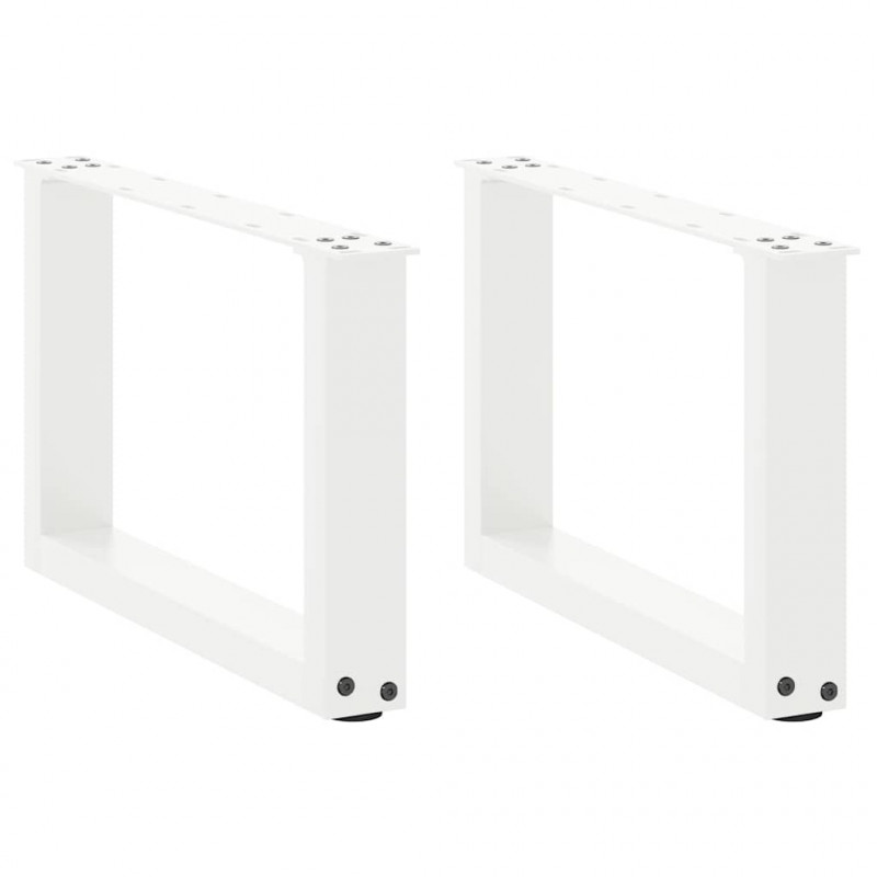 Nogi do stolika kawowego w kształcie litery U 2 szt. Białe 50x(30-31) cm Stal