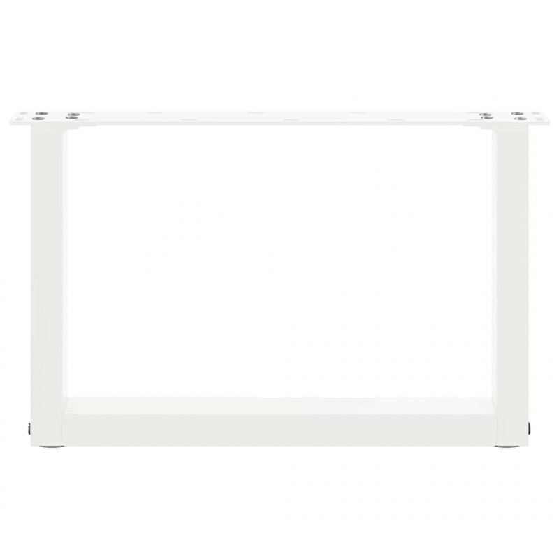 Nogi do stolika kawowego w kształcie litery U 2 szt. Białe 50x(30-31) cm Stal