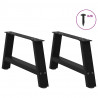 Nogi do stolika kawowego w kształcie litery A 2 szt. Czarne 60x(30-31) cm Stal