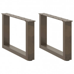 Nogi do stolika kawowego w kształcie litery U 2 szt. Naturalna stal 50x(30-31) cm Stal