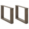 Nogi do stolika kawowego w kształcie litery U 2 szt. Naturalna stal 50x(30-31) cm Stal