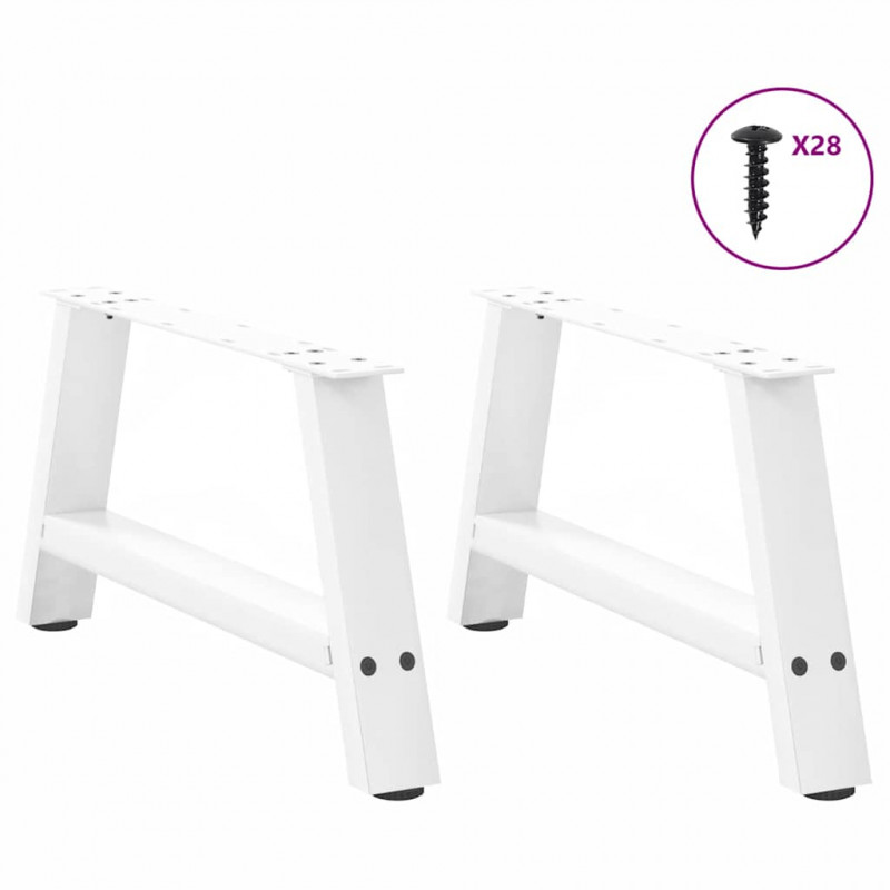 Nogi do stolika kawowego w kształcie litery A 2 szt. Białe 60x(30-31) cm Stal