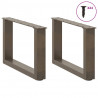 Nogi do stolika kawowego w kształcie litery U 2 szt. Naturalna stal 50x(30-31) cm Stal