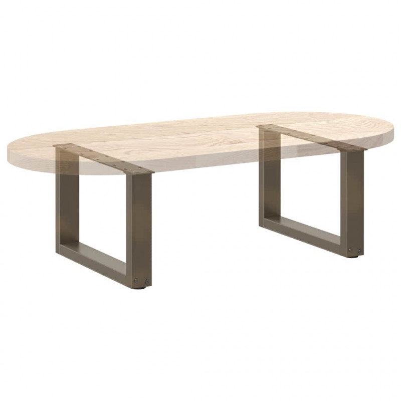 Nogi do stolika kawowego w kształcie litery U 2 szt. Naturalna stal 50x(30-31) cm Stal